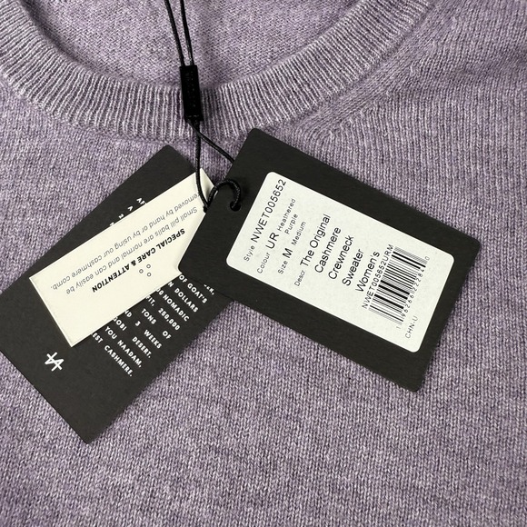 NAADAM 100% Cashmere Sweater Womens Medium Heathered Purple Soft Crewneck NWT - Picture 3 of 7